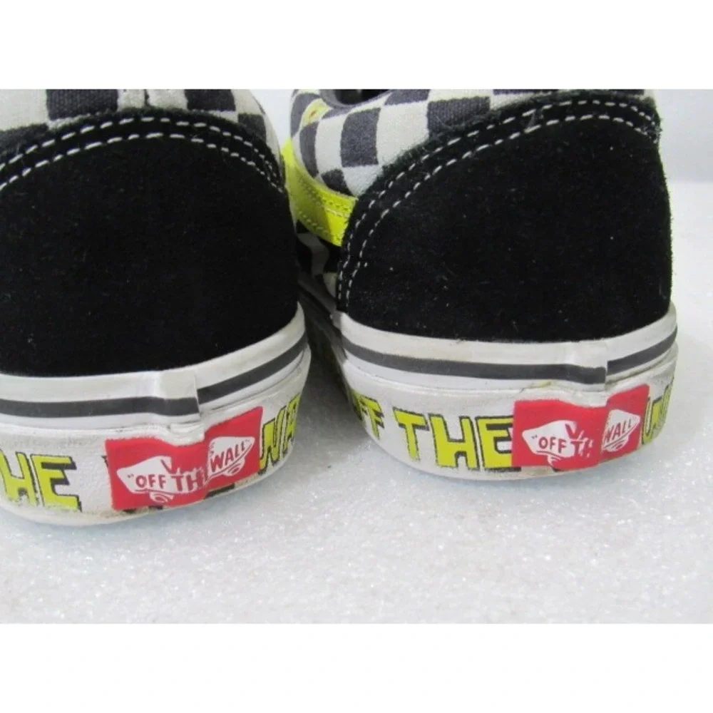 VANS Off The Wall Shoes Sponge Bob Square Pants Black‎ Checker Sneakers Sz 7